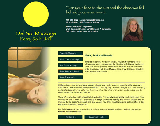 Del Sol Massage Website Design and Development
